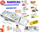 MANUAL VEGETABLE SLICER MANDOLINE CHOPPER ADJUSTABLE THICKNESS 5 BLADES