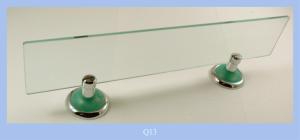 GLASS SHELF IN BRASS CHROMATED GREEN 