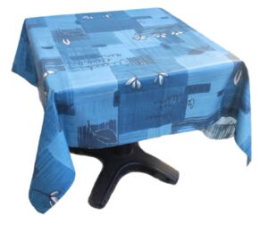 Nappe en tissu fleurs bleues