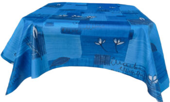 Blue flower fabric tablecloth