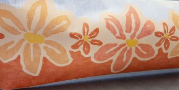 BORDER STICKER ORANGE FLOWERS