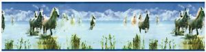 ADHESIVE EDGE OF MULTICOLORED HORSES