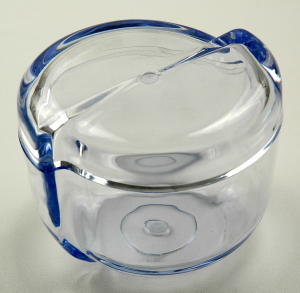 Transparent blue cotton jar leads