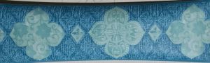 BORDER ADHESIVE WITH FLOWERS ON BLUE BACKGROUND 174730
