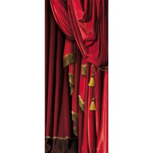 COSTUME PORTE E PARETI IN VELLUTO ROSSO SIPARIO A DESTRA
