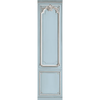 DECORAZIONI IN LEGNO PASTELLO  HAUSSMANIANO CON COLONNA BLU CIELO  57 cm