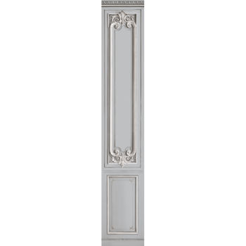 DECORO IN LEGNO PASTELLO HAUSSMANIANO PANELLO IN GRIGIO PERLA DA 57CM 