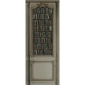 DECORAZIONI IN LEGNO HAUSSMANNIANO GRIGIO LIBRERIA IN RILIEVO DI 125 CM 