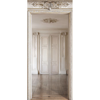 CARTA DA PARATI PROSPETTIVA IN LEGNO HAUSSMANNIAN DECOR SU  138cm INTERNI 