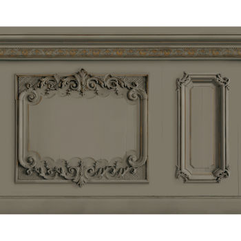 DECORO IN LEGNO GRIGIO PASTELLO HAUSSMANIANO