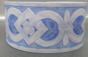 BLUE EMBOSSED BORDER ADHESIVE DIM. 6 H X 4.5 MT.