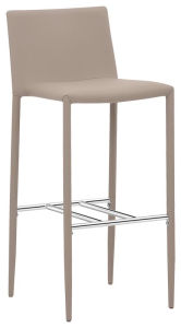 SGABELLO IN METALLO CROMATO+  ECOPELLE 118-F601