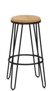 SGABELLO IN METALLO VERNICIATO + LEGNO 1916-CD04