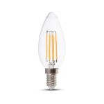 Lampadina LED Chip Samsung E14 4W Candela Filamento 2700K Bianco caldo