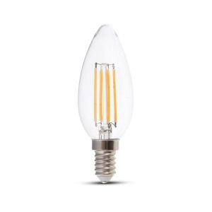 Lampadina LED E14 4W Candela Filamento 2700K Bianco caldo