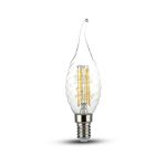 Lampadina LED E14 4W Candela a Fiamma Tortiglione Filamento 2700K Bianco caldo