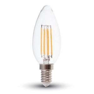 Lampadina LED E14 4W Candela Filamento 6400K Bianco freddo