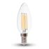 Lampadina LED E14 4W Candela Filamento 6400K Bianco freddo
