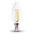 Lampadina LED E14 4W Candela Filamento 6400K Bianco freddo