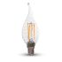 Lampadina LED E14 4W Candela a Fiamma Tortiglione Filamento 4000K Bianco naturale