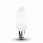 Lampadina LED E14 4W Candela Filamento Satinato 6400K  Bianco freddo