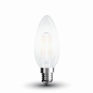 Lampadina LED E14 4W Candela Filamento Satinato 6400K  Bianco freddo