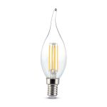 Lampadina LED E14 4W Candela a Fiamma Filamento Ambrato 2200K