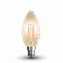 Lampadina LED E14 4W Candela Tortiglione Filamento Ambrato 2200K