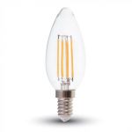 Lampadina LED E14 6W Candela Filamento 6400K Bianco freddo