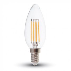 Lampadina LED E14 6W Candela Filamento 6400K Bianco freddo