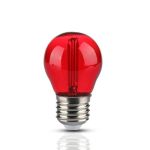 Lampadina LED E27 2W G45 Filamento Colore Rosso