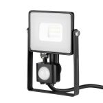 Faro LED Chip Samsung 10W con Sensore di Movimento e Crepuscolare e Interruttore Manuale di Bloccaggio Colore Nero 3000K