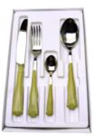 POSATE MORINOX OPERA 24 pz. 6 PERSONE ACCIAIO INOX 18/10 e ABS COLORE VERDE SALVIA 