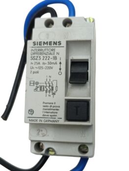 Interruttore differenziale - Siemens - 5SZ3 222 -1B - 2P 220Vac 25A - 30mA IP40