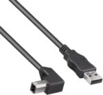 Cavo USB 2.0 High Speed ​​M/M 0,5m, A Maschio su B Maschio Piegato a 90°, Cavo di Collegamento USB per Scanner ECC., Dop