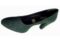 scarpe donna decolleté tacco alto verde scuro camoscio vera pelle tag 37 by riko