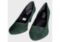 scarpe donna decolleté tacco alto verde scuro camoscio vera pelle tag 37 by riko