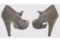 SCARPE DONNA DECOLLETE TACCO ALTO GRIGIO VERA PELLE CAMOSCIO TAG 36 BY ALYSA