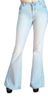 PANTALONI JEANS CHIARO ZAMPA ELEFANTE 100 % COTONE 