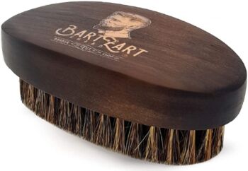 BartZart Spazzola da barba con manico in legno e setole di cinghiale