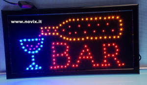 Luminous bar with LED written.