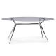 TABLE METROPOLIS 180 X 100 GRIS FUME' CHROMÉ