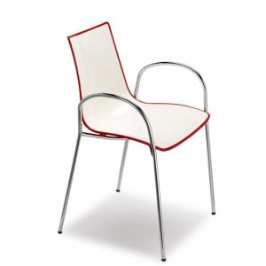 ZEBRA BICOLORE ARMCHAIR WHITE+RED BY SCAB 