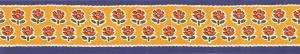 Decorative adhesive border with red flowers