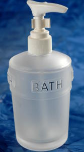 Bath soap dispenser brushed