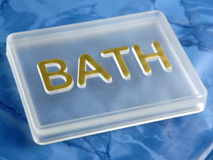Soap BATH Acrylic transparent gold.
