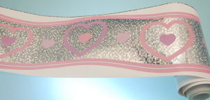 GLITZ HEARTS BORDER ADHESIVE