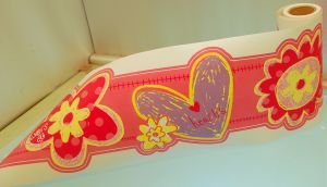BORDER ADHESIVE FLOWERS AND HEARTS