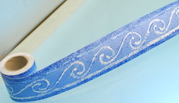 BORDER ADHESIVE WITH BLUE WAVES